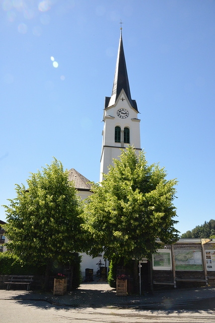 Pfarrkirche Lingenau, Totenkapelle, Maria und Jesus, Einzug in Jerusalem